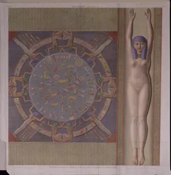 Techo del zodiaco del Gran Templo de Denderah, de 